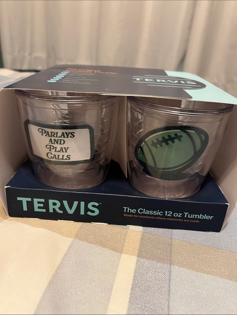 Tervis 12 oz Tumblers - Green Football & Patch Graphic